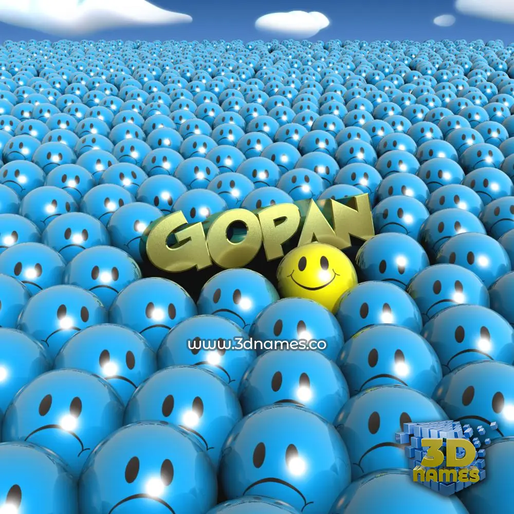 gopan in Special Smileys style - 3D name wallpaper