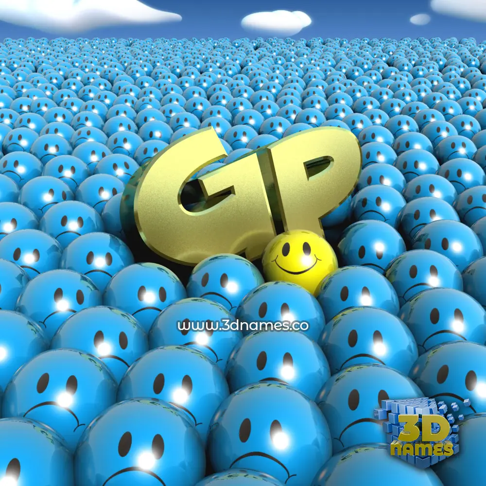 gp in Special Smileys style - 3D name wallpaper