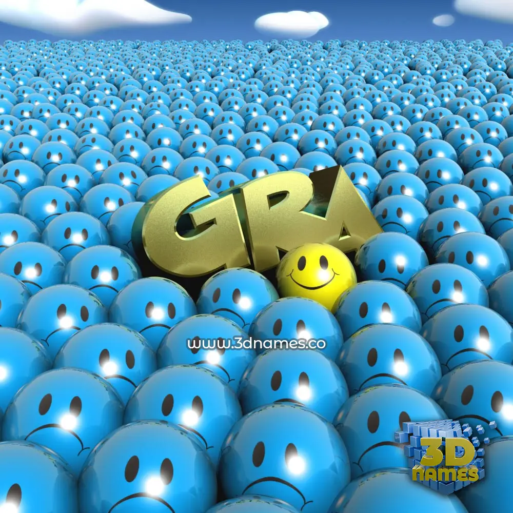 gra in Special Smileys style - 3D name wallpaper