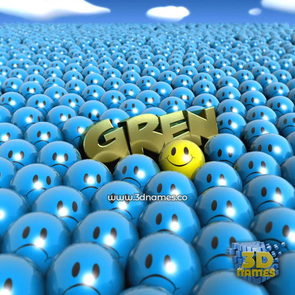 gren in Special Smileys style - 3D name wallpaper