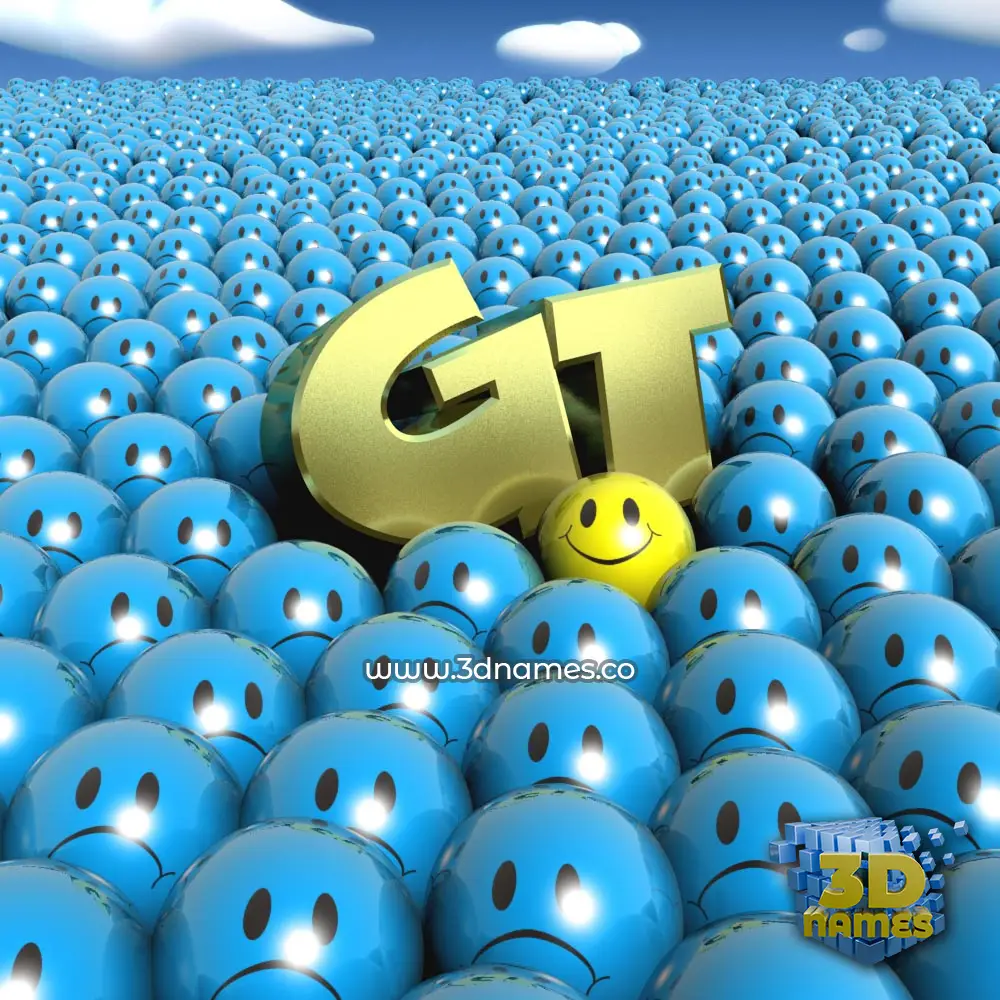 gt in Special Smileys style - 3D name wallpaper