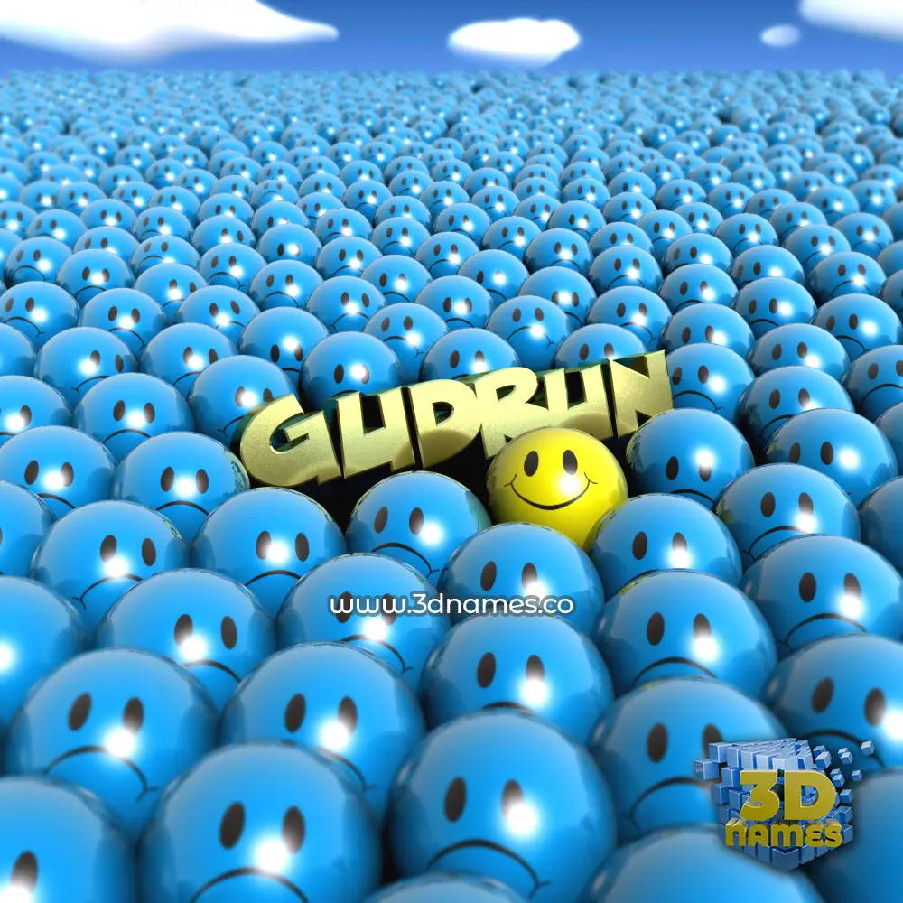 gudrun in Special Smileys style - 3D name wallpaper