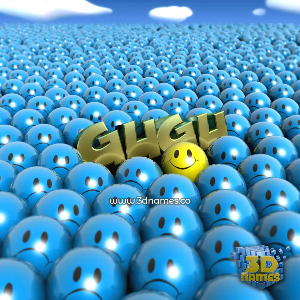 gugu in Special Smileys style - 3D name wallpaper