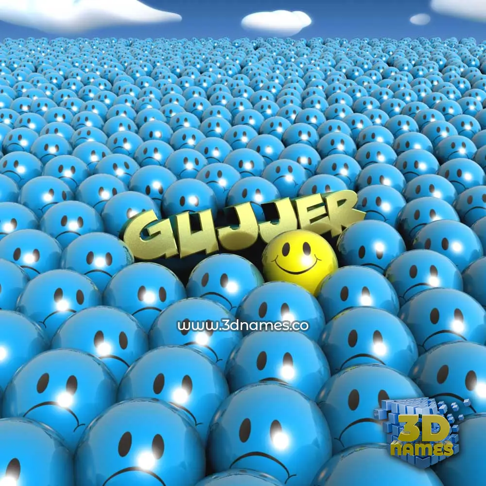 gujjer in Special Smileys style - 3D name wallpaper