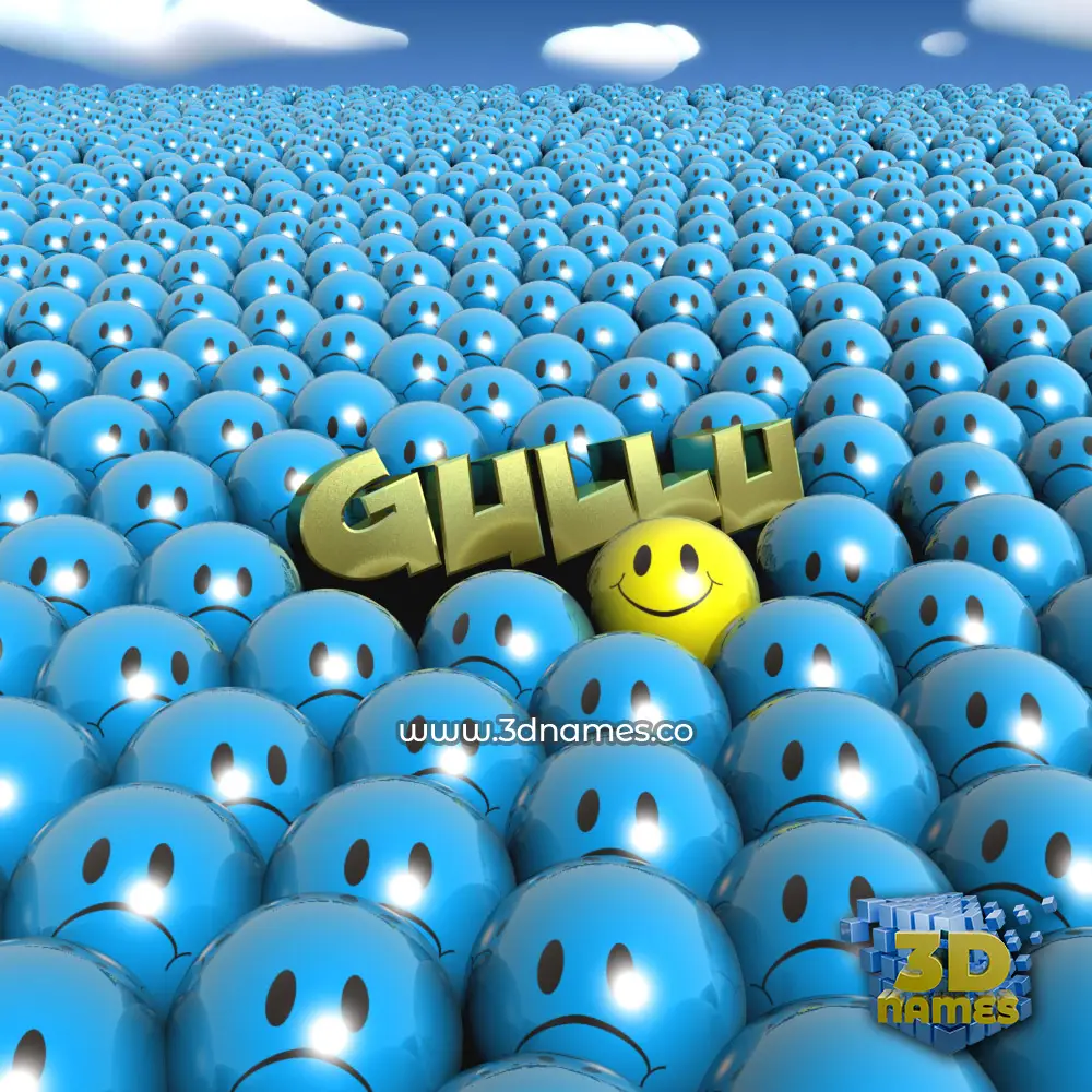 gullu in Special Smileys style - 3D name wallpaper