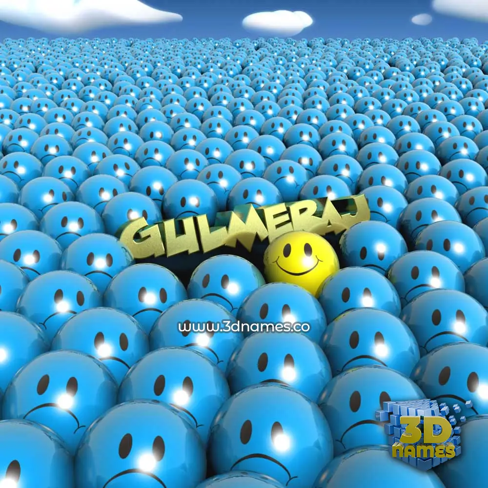 gulmeraj in Special Smileys style - 3D name wallpaper