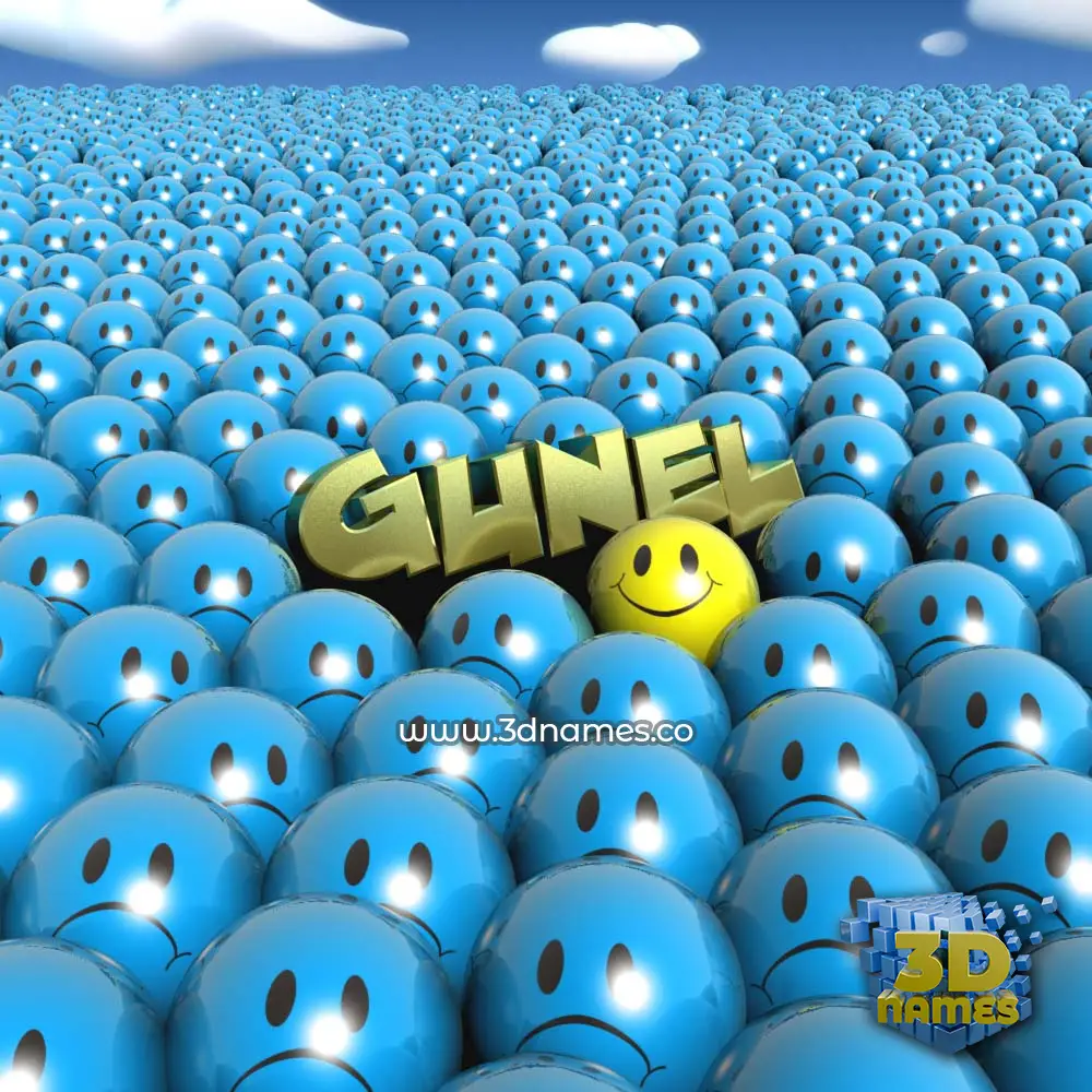 gunel in Special Smileys style - 3D name wallpaper