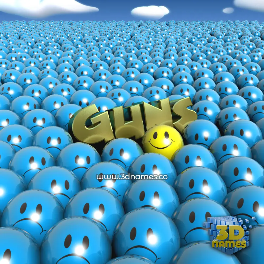guns in Special Smileys style - 3D name wallpaper
