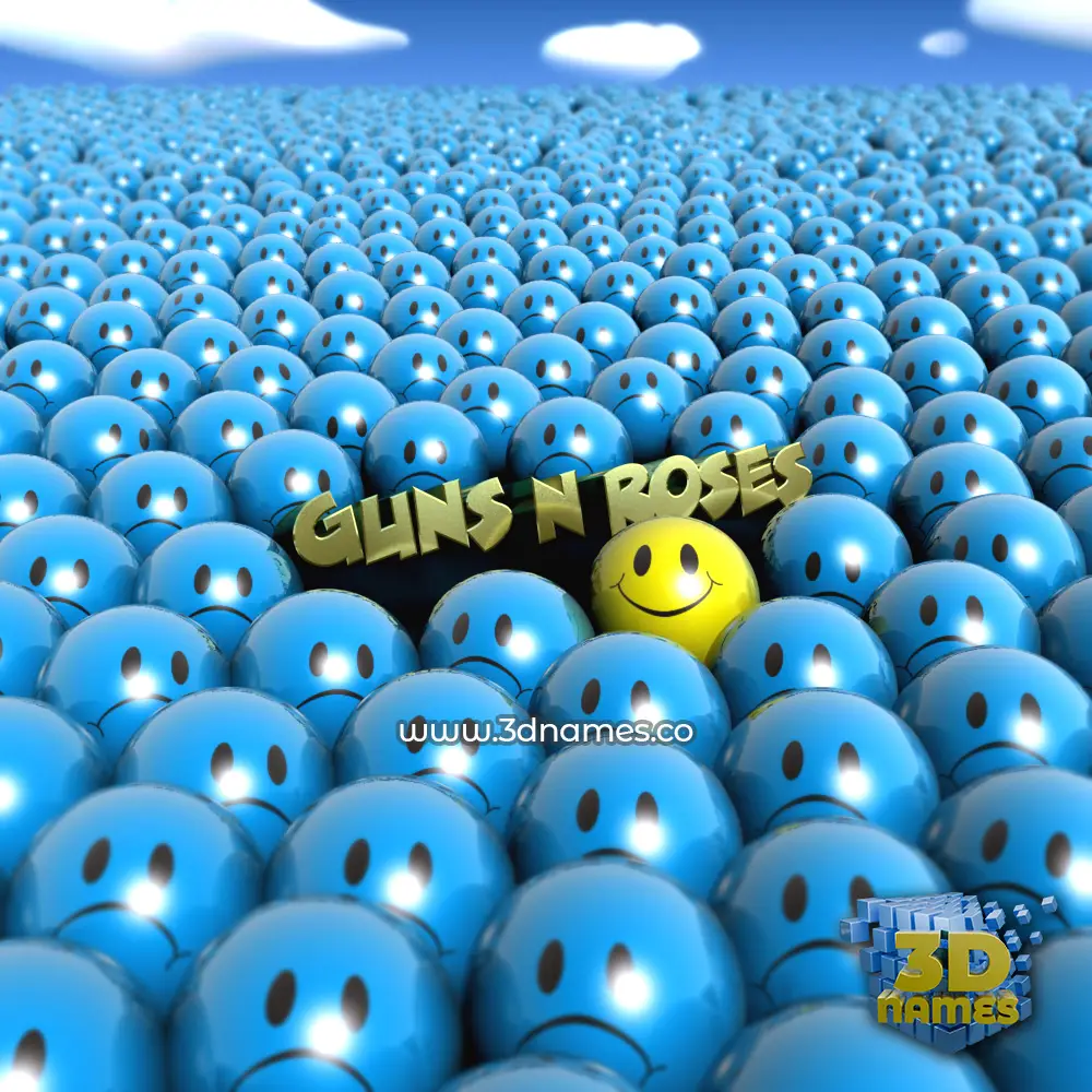 guns n roses in Special Smileys style - 3D name wallpaper