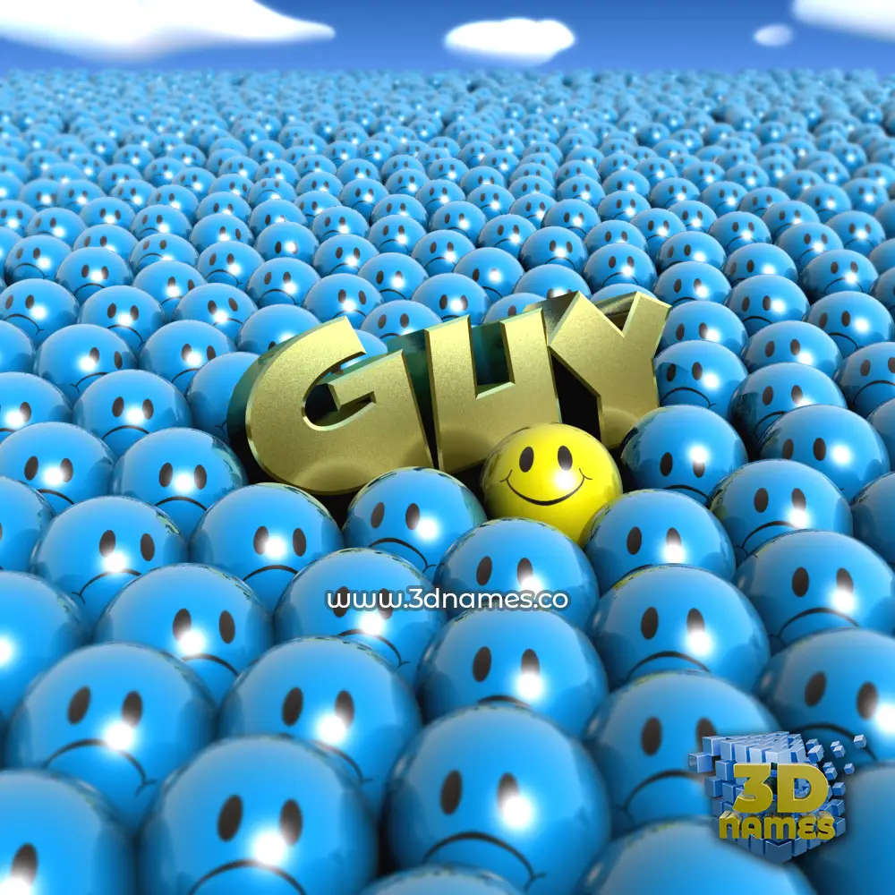 guy in Special Smileys style - 3D name wallpaper