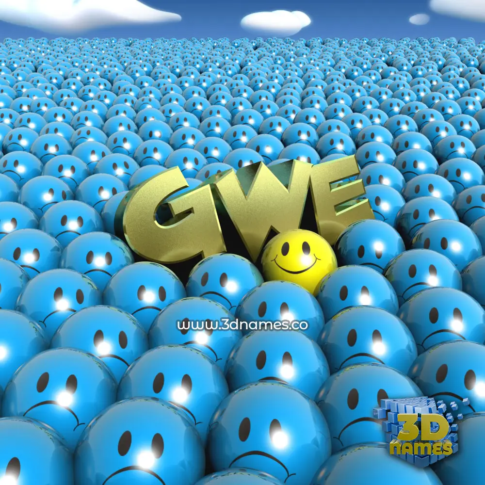 gwe in Special Smileys style - 3D name wallpaper
