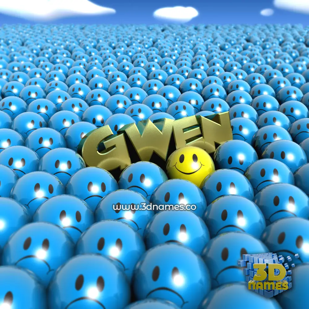 gwen in Special Smileys style - 3D name wallpaper