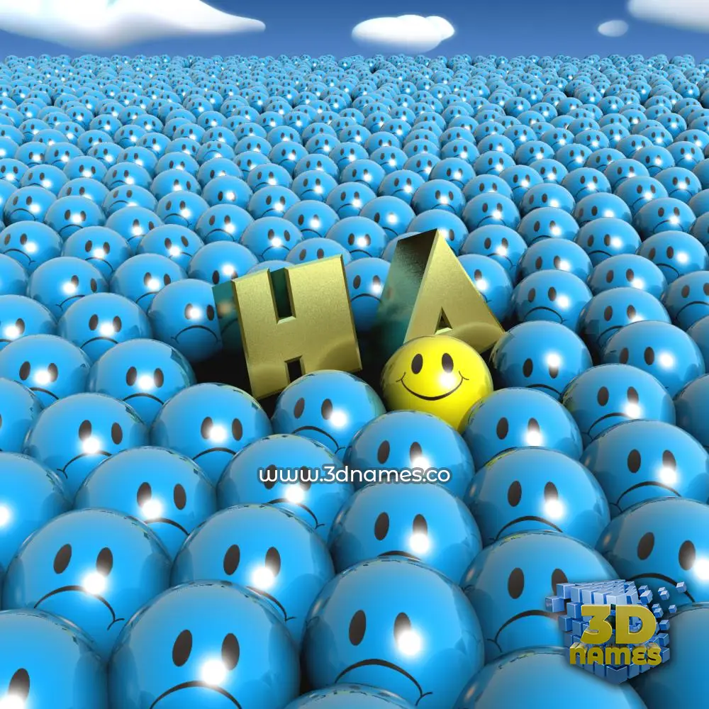 h a in Special Smileys style - 3D name wallpaper