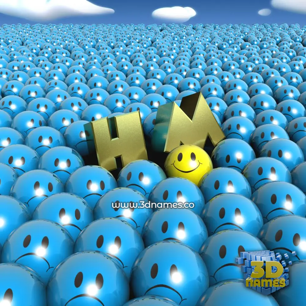 h m in Special Smileys style - 3D name wallpaper
