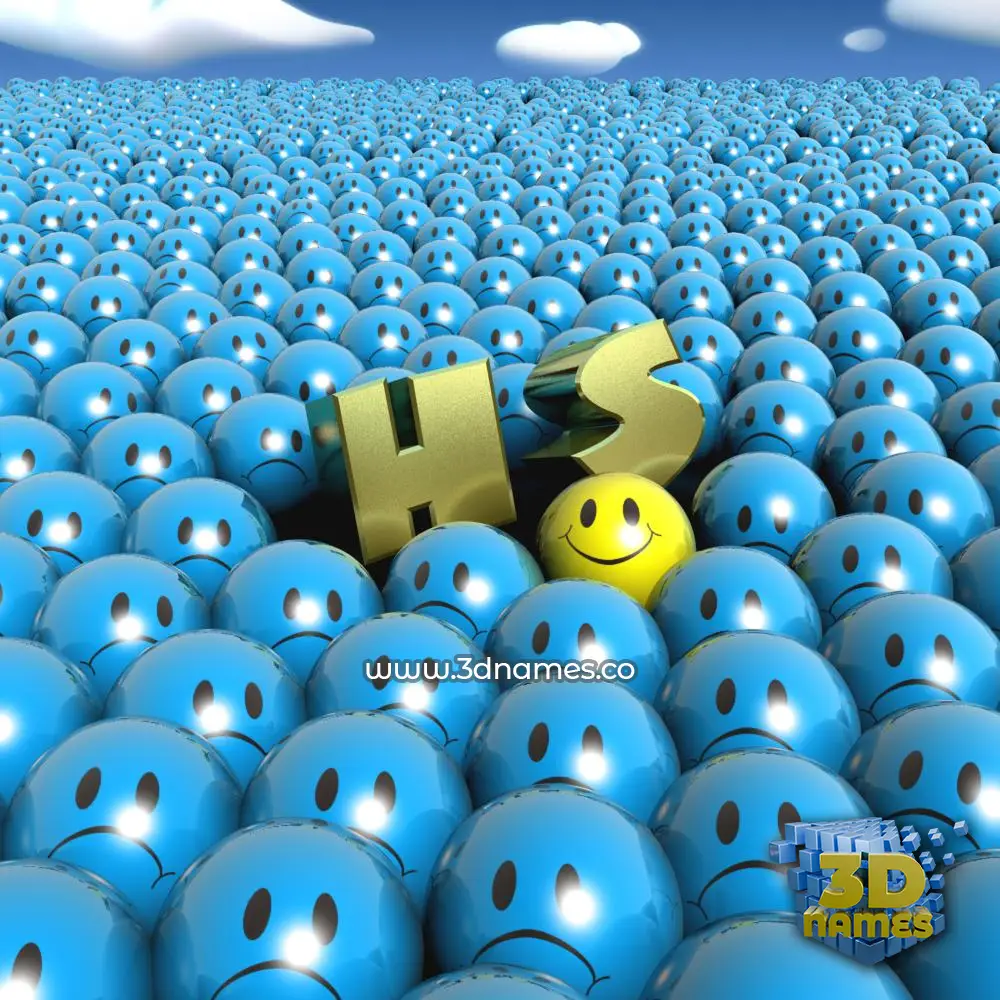 h s in Special Smileys style - 3D name wallpaper