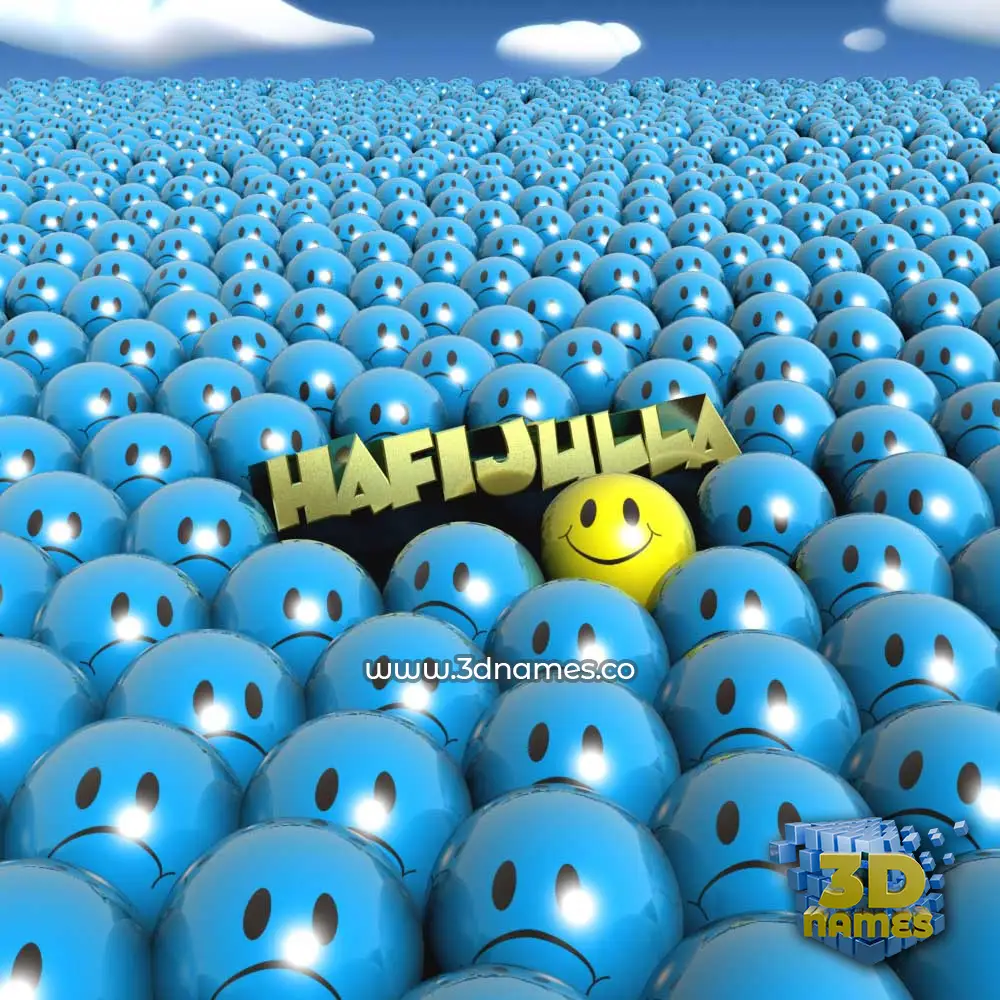 hafijulla in Special Smileys style - 3D name wallpaper