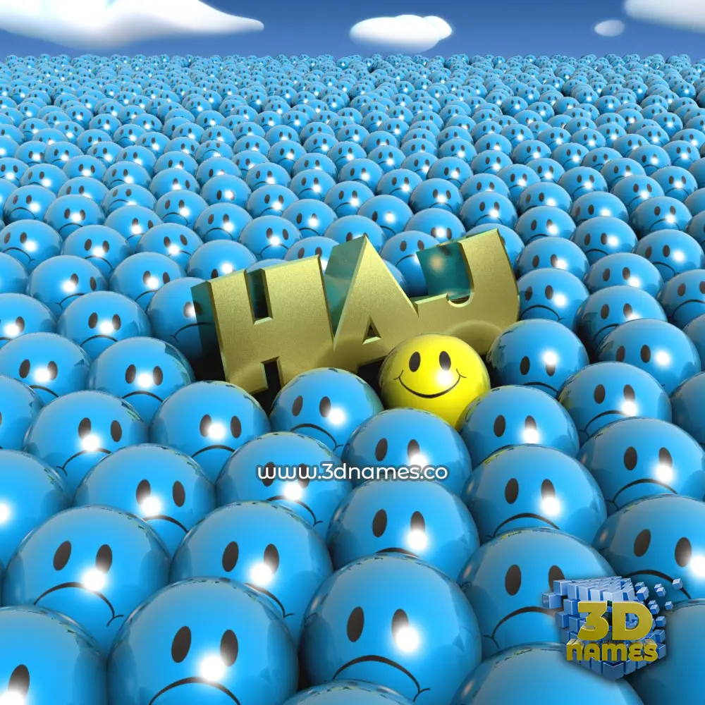 haj in Special Smileys style - 3D name wallpaper