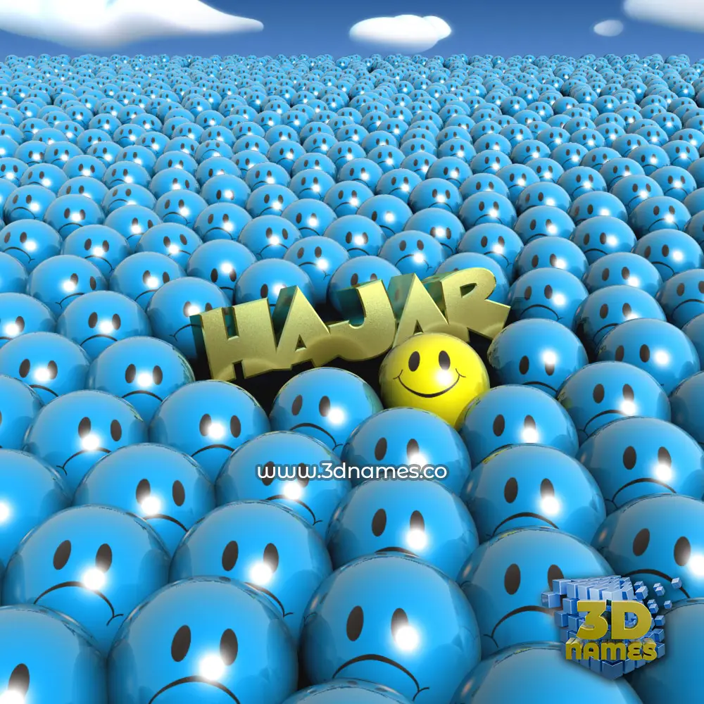 hajar in Special Smileys style - 3D name wallpaper