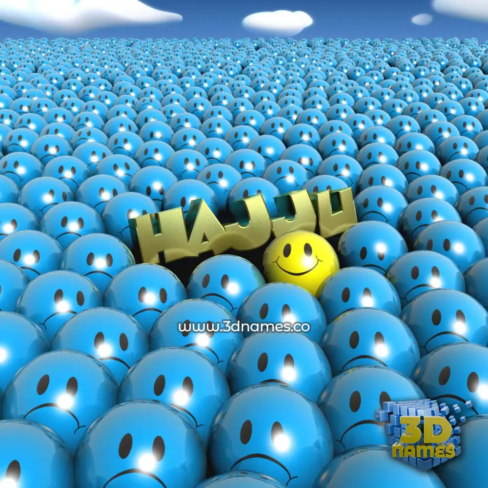 hajju in Special Smileys style - 3D name wallpaper