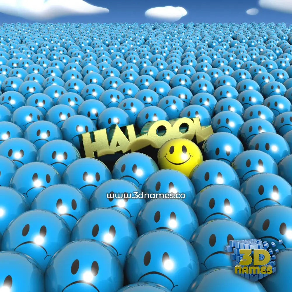 halool in Special Smileys style - 3D name wallpaper