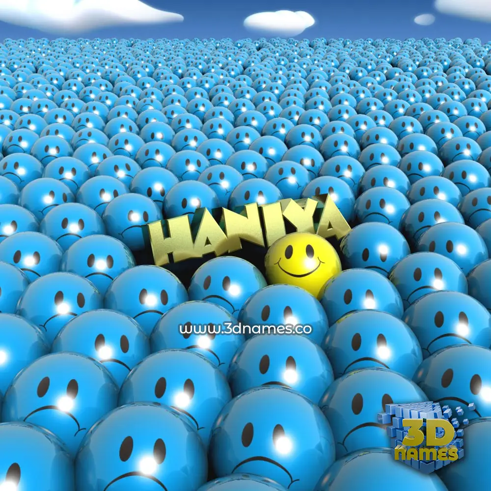 haniya in Special Smileys style - 3D name wallpaper