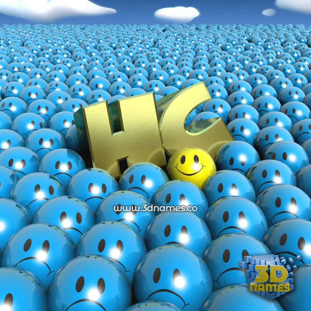 hc in Special Smileys style - 3D name wallpaper