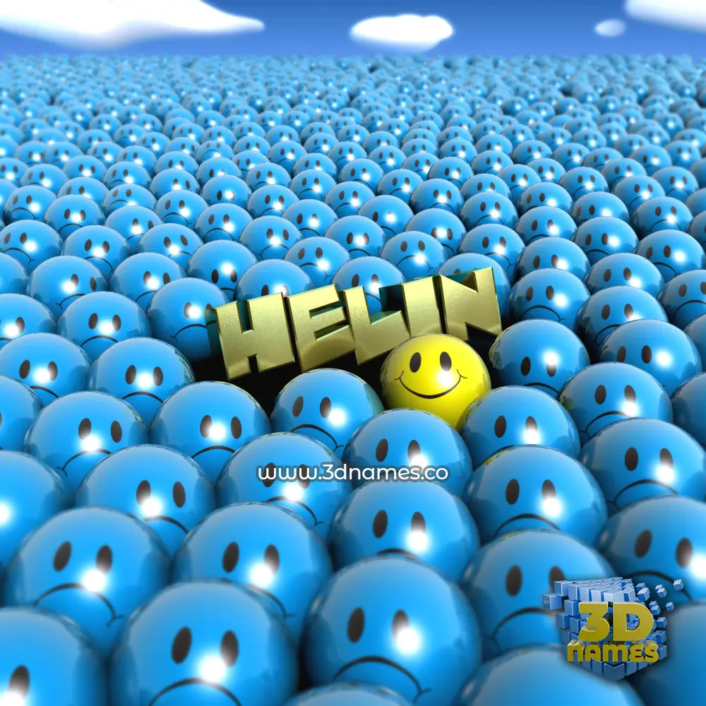helin in Special Smileys style - 3D name wallpaper