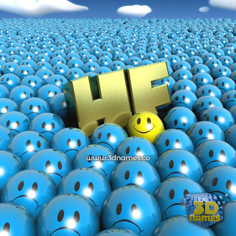 hf in Special Smileys style - 3D name wallpaper