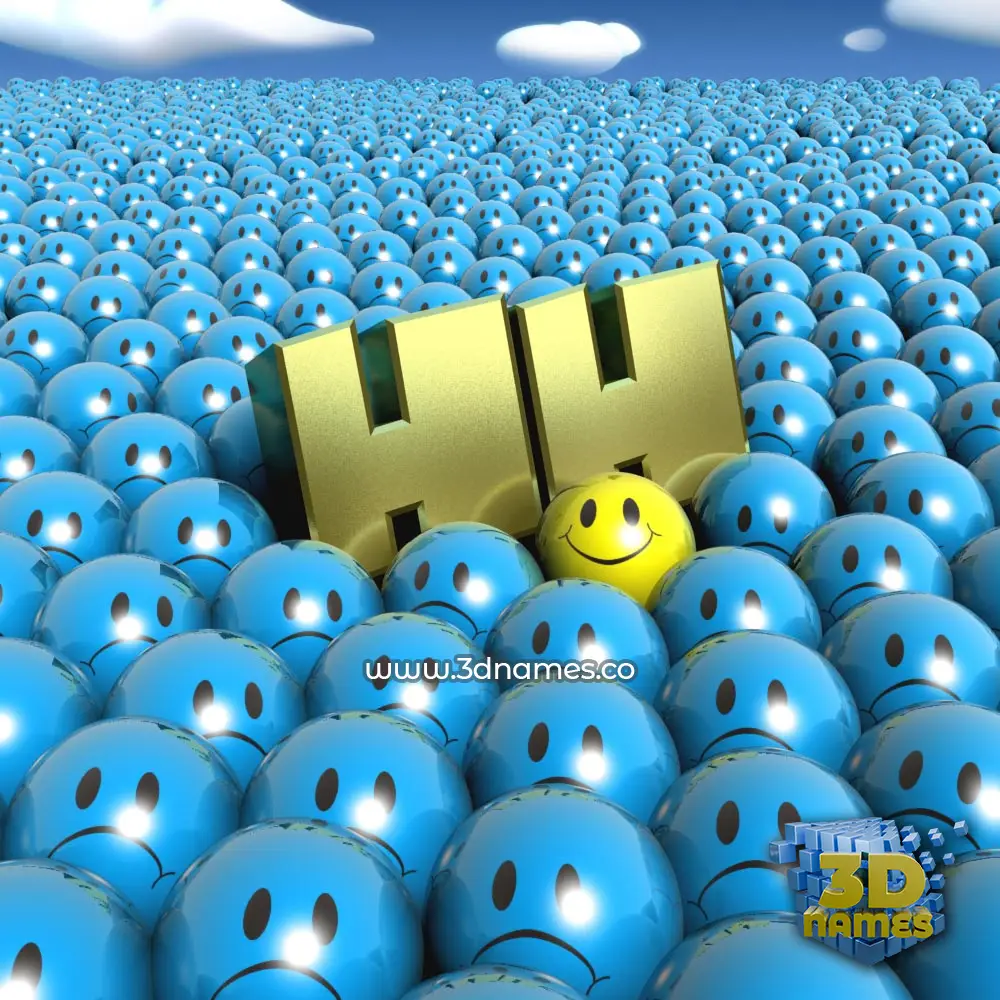 hh in Special Smileys style - 3D name wallpaper