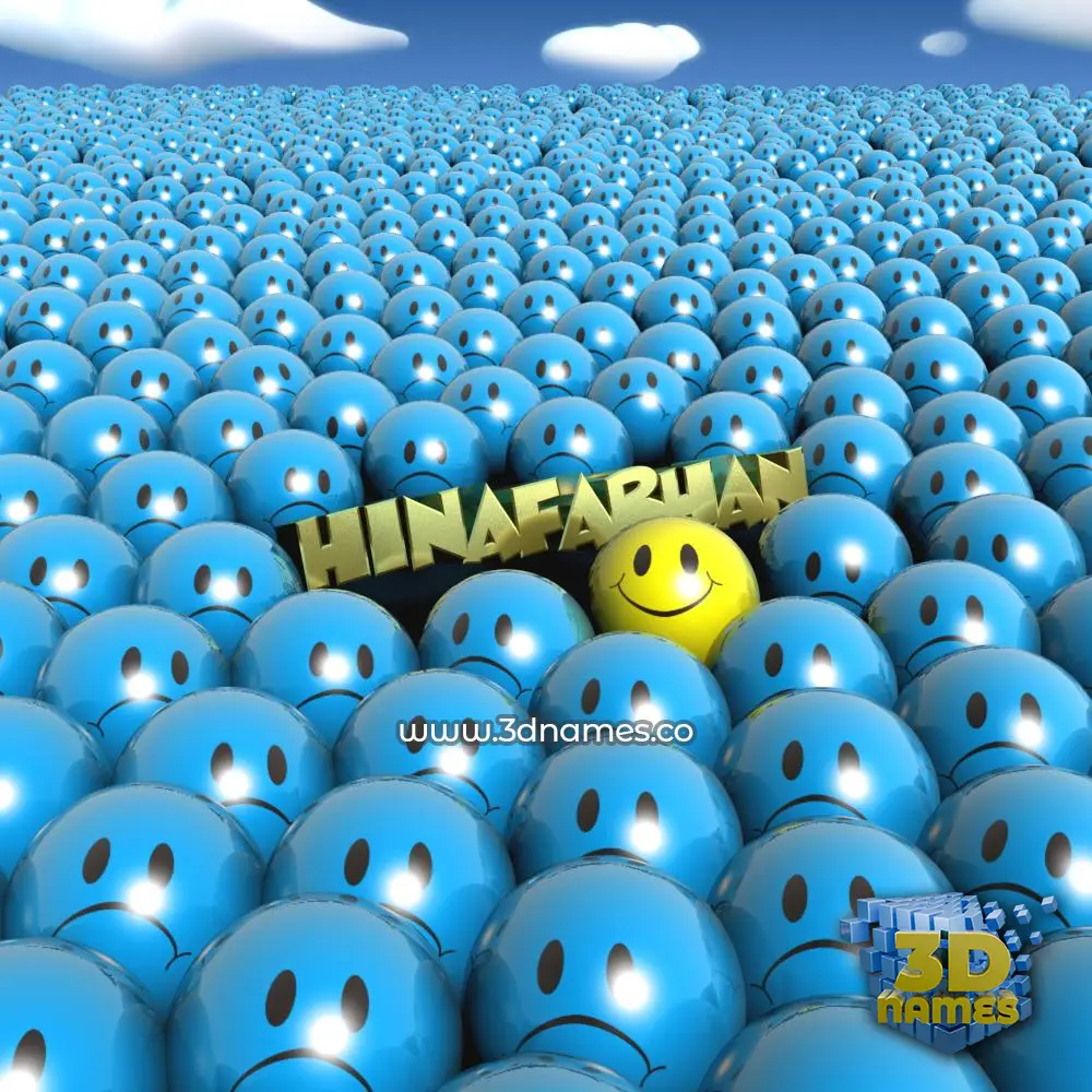 hinafarhan in Special Smileys style - 3D name wallpaper