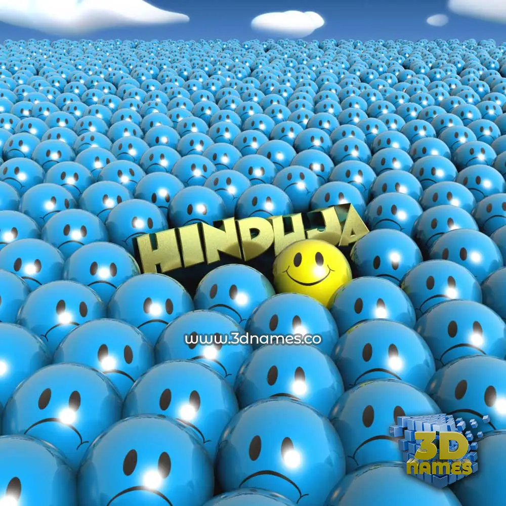 hinduja in Special Smileys style - 3D name wallpaper
