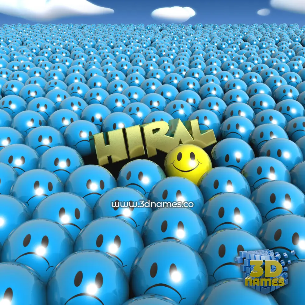 hiral in Special Smileys style - 3D name wallpaper