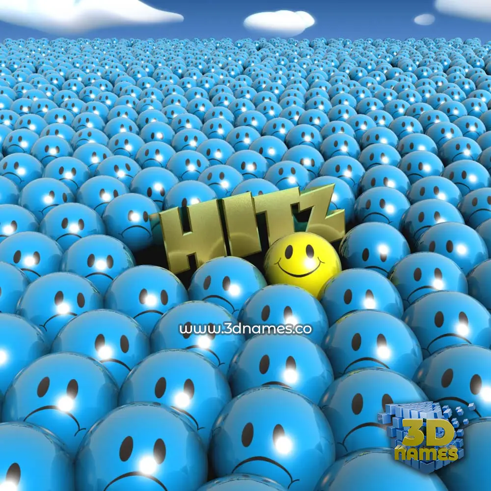 hitz in Special Smileys style - 3D name wallpaper