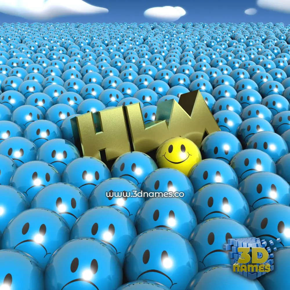 hlm in Special Smileys style - 3D name wallpaper