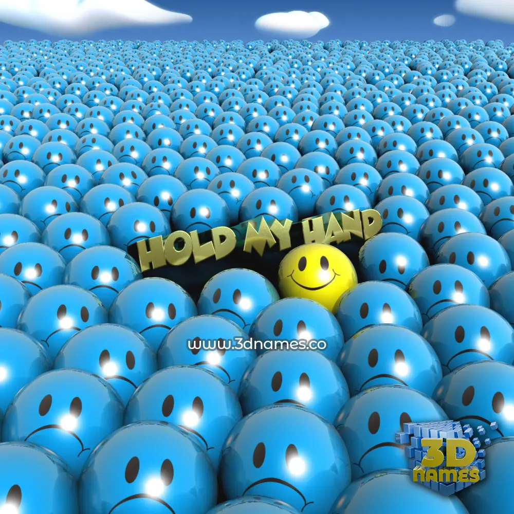 hold my hand in Special Smileys style - 3D name wallpaper