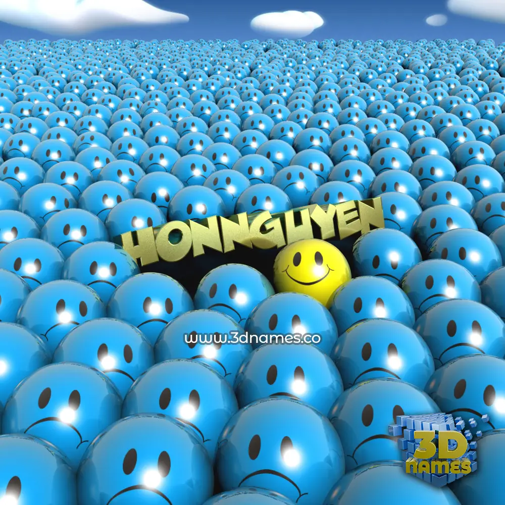 honnguyen in Special Smileys style - 3D name wallpaper