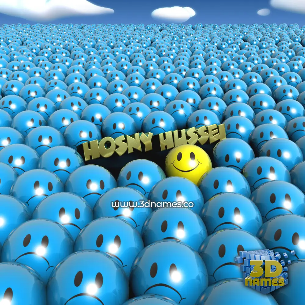 hosny hussei in Special Smileys style - 3D name wallpaper