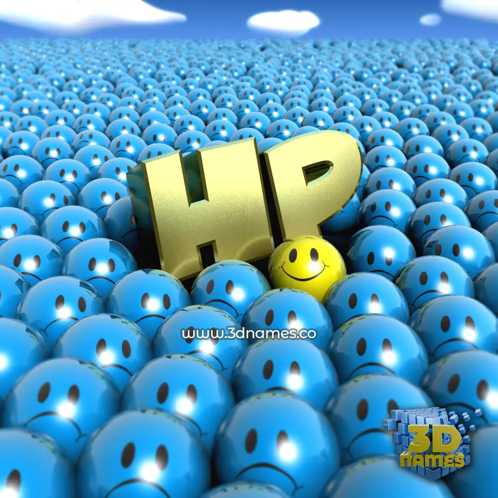 hp in Special Smileys style - 3D name wallpaper