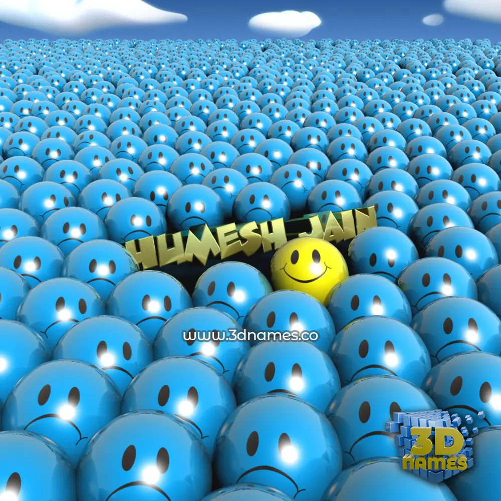 humesh jain in Special Smileys style - 3D name wallpaper