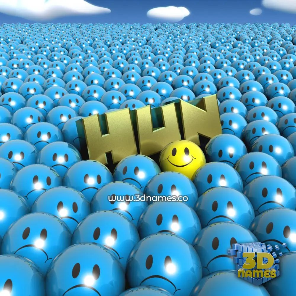 hun in Special Smileys style - 3D name wallpaper