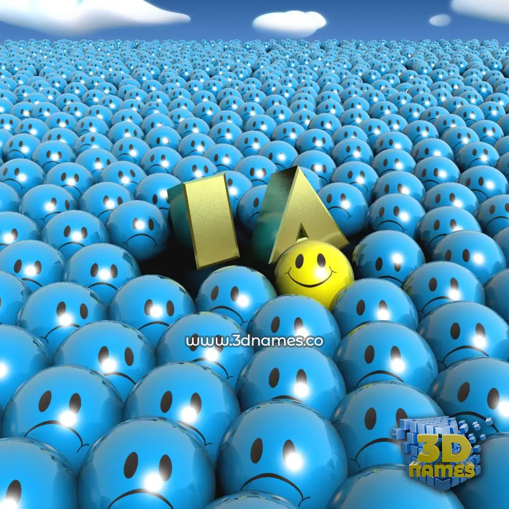 i a in Special Smileys style - 3D name wallpaper