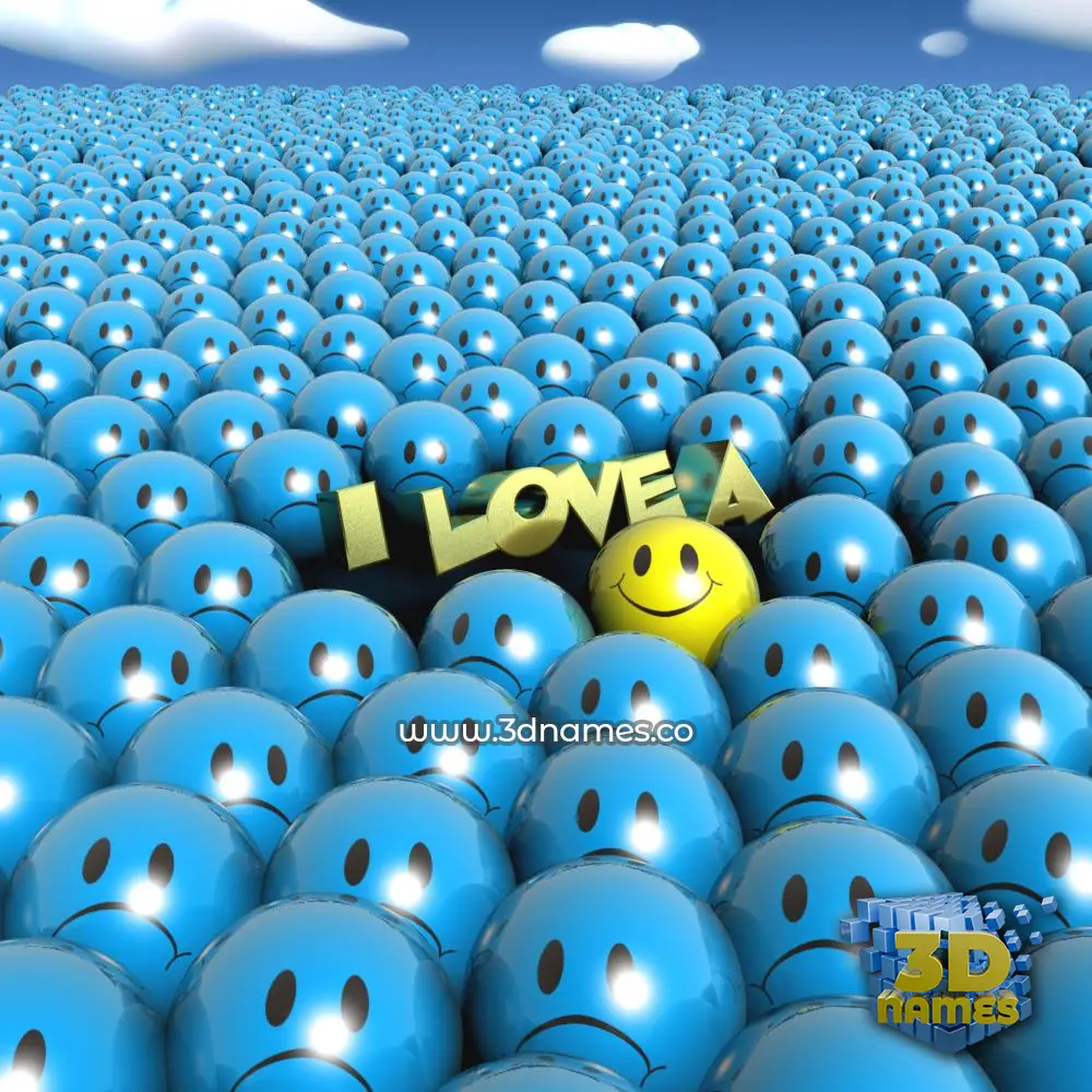 i love a in Special Smileys style - 3D name wallpaper