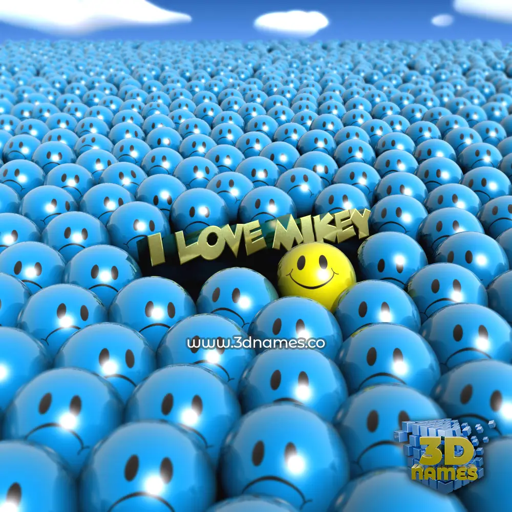 i love mikey in Special Smileys style - 3D name wallpaper
