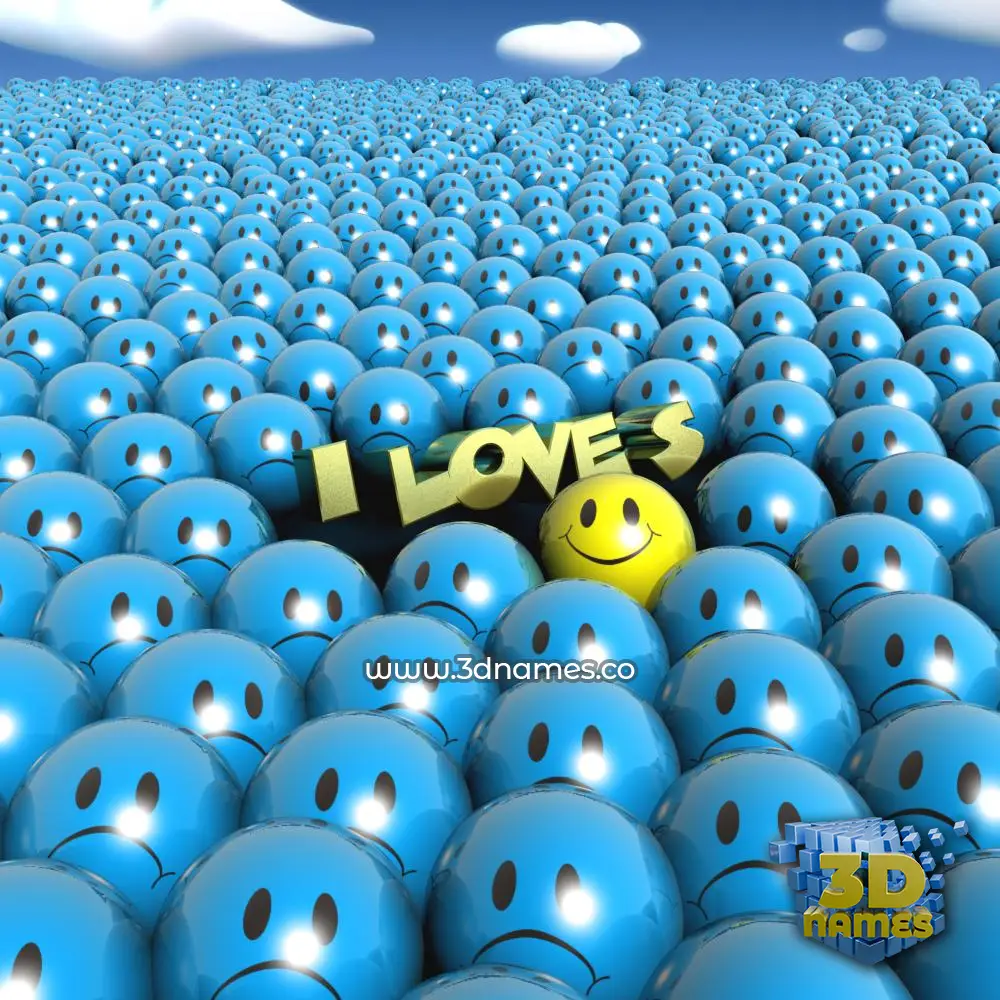 i love s in Special Smileys style - 3D name wallpaper