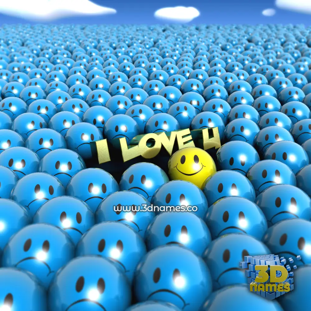 i love u in Special Smileys style - 3D name wallpaper
