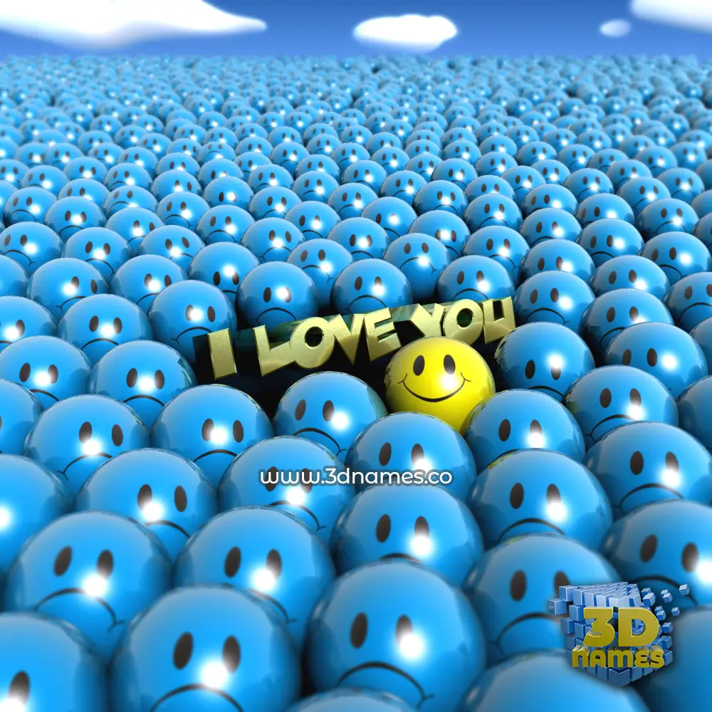 i love you in Special Smileys style - 3D name wallpaper
