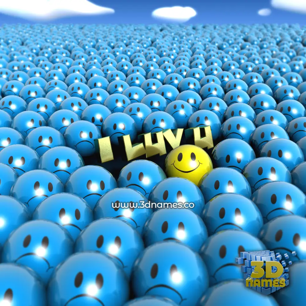 i luv u in Special Smileys style - 3D name wallpaper