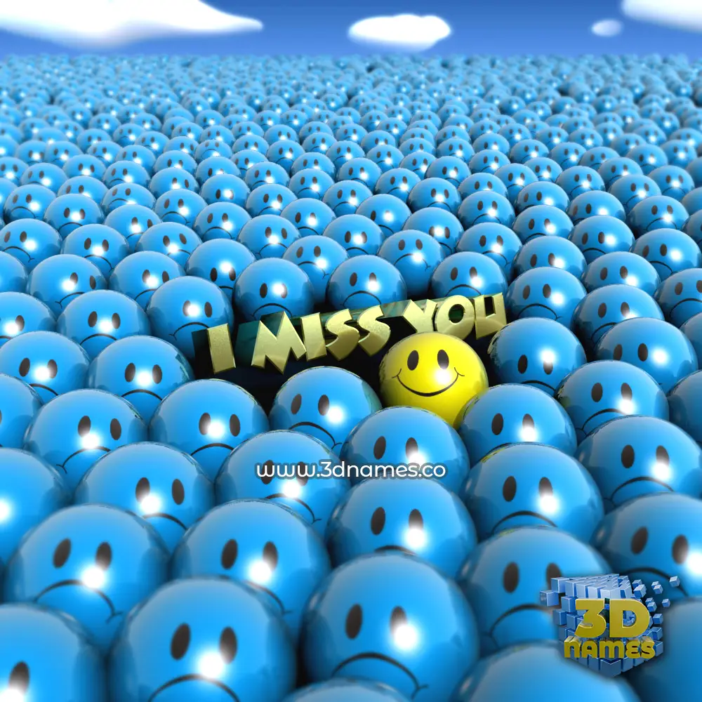 i miss you in Special Smileys style - 3D name wallpaper