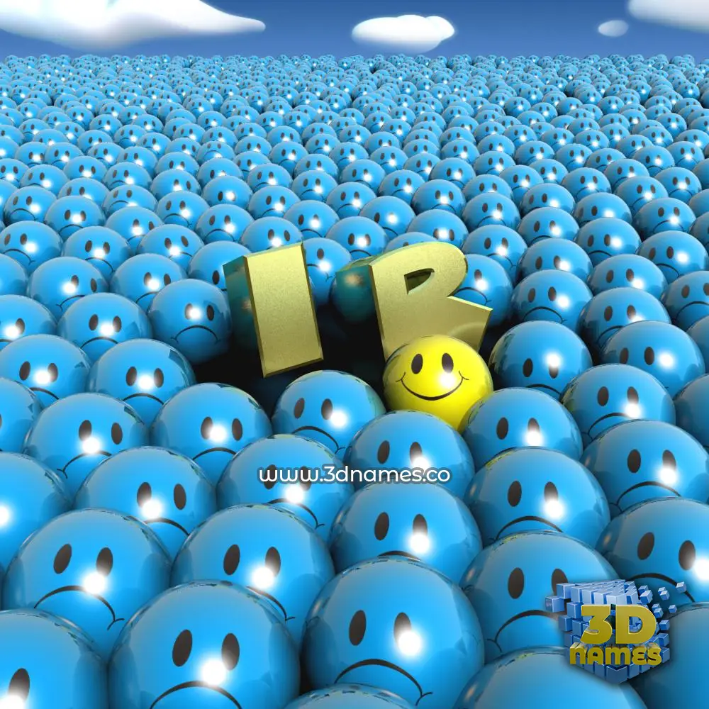 i r in Special Smileys style - 3D name wallpaper