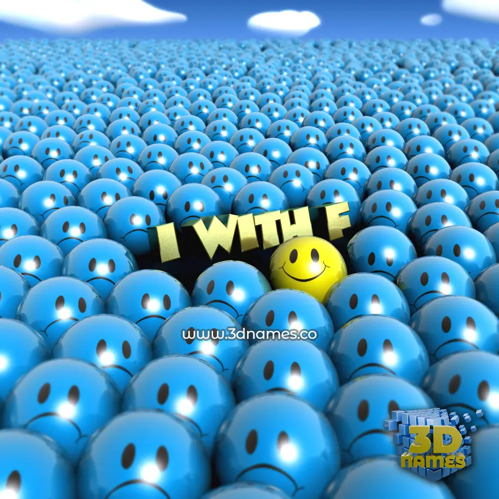 i with f in Special Smileys style - 3D name wallpaper